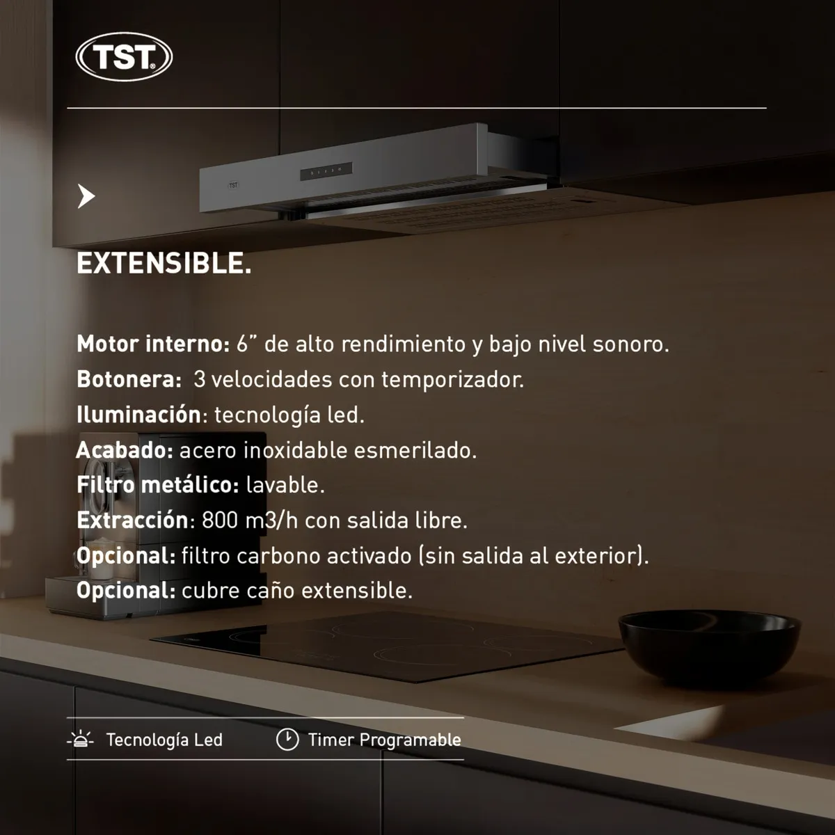 Campana Extractor Extensible De Pared TST - Image 5