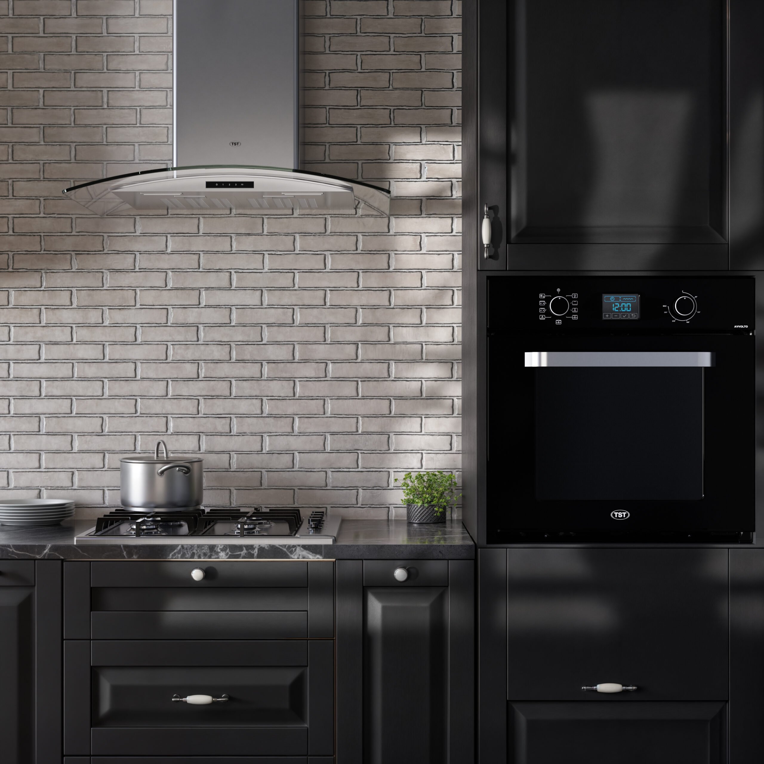 Horno empotrable eléctrico TST Avvolto 60L negro