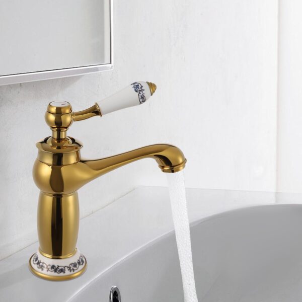 Grifería de mesada – monocomando Valemma Dorado