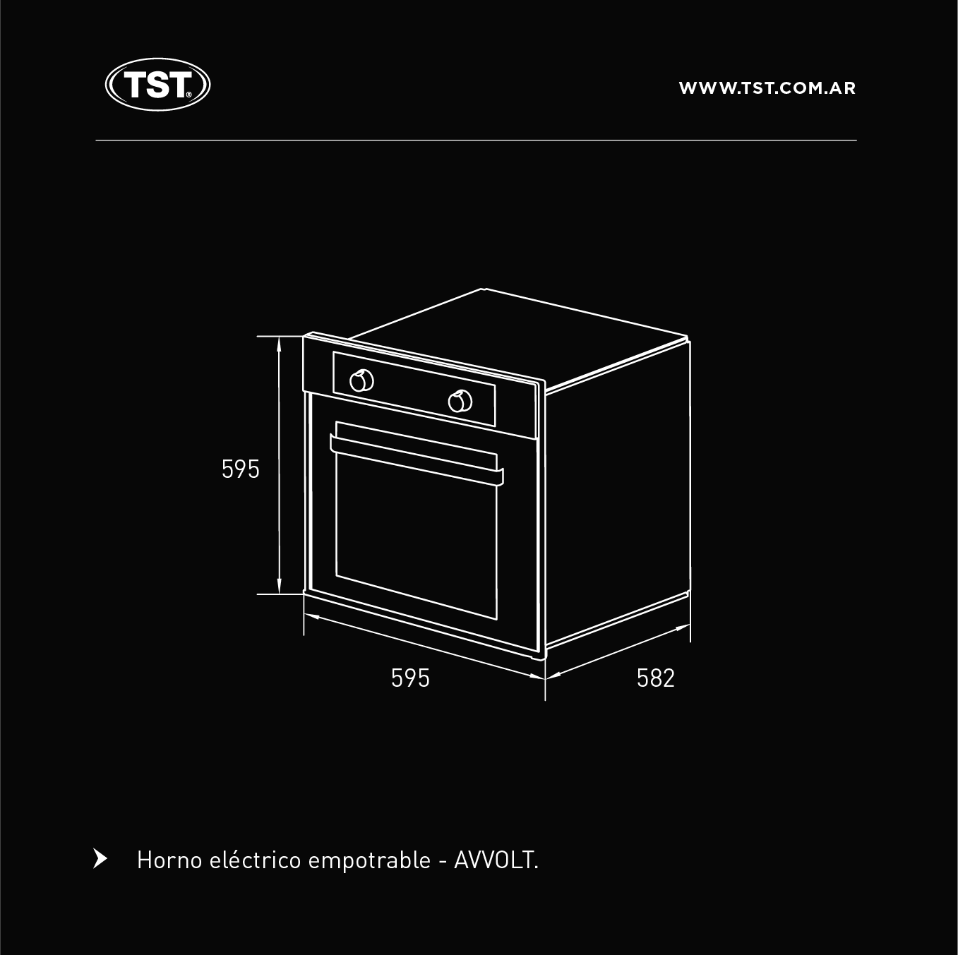 Horno empotrable eléctrico TST Avvolto 60L negro - Image 4